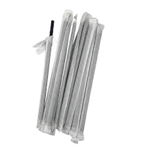 Straws Wrapped Black, 210mm